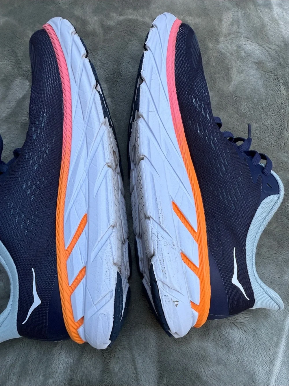 Hoka One One Women's Navy with Pink & Orange Accent Running Shoes